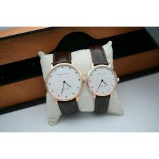 Jam Tangan Sport Formal Fashion Kasual Alexandre Christie Original Couple Pasangan Pria Wanita Alexandre Christie Model Terbaru Termurah Terlaris Keren Elegan Simple Analog tali Kulit Leather Alexandre Christie AC 8468 Coklat Murah