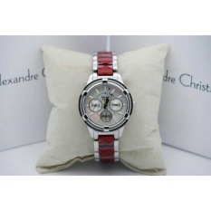Jam Tangan Sport Formal Fashion Kasual Alexandre Christie Original Wanita Cewek Perempuan Alexandre Christie Model Terbaru Termurah Terlaris Keren Elegan Simple Analog Rantai Stainless Keramik Alexandre Christie AC 2654 Original Silver Merah Maron Murah