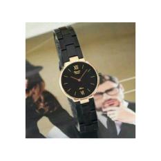Jam Tangan Sport Formal Fashion Kasual Alexandre Christie Rantai Original Wanita Cewek Perempuan Model Terbaru Termurah Terlaris 2017 Keren Elegan Analog Tanggal Aktif Rantai Stainless Steel Alexandre Christie AC 8480 Original Black