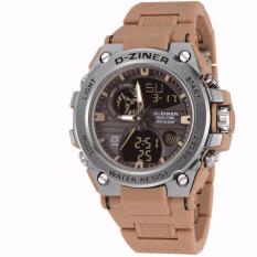 Jam tangan sporty DZINER ORIGINAL 8139D-Dual time-Rubber strap-elegan for man