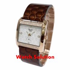 Jam tangan wanita Alexandre Christie original AC Brown Rosegold silikon