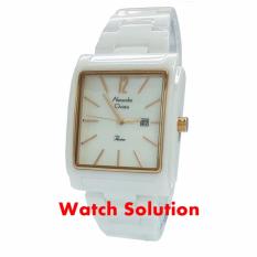 Jam tangan wanita Alexandre Christie original AC Keramik Putih Rosegold