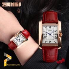 Jam Tangan Wanita Cewek SKMEI 1085 CASIO Original Murah Kulit Merah