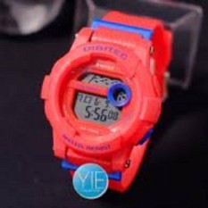 jam tangan wanita digitec 2074 hitam tali merah model baby g mantap keren !