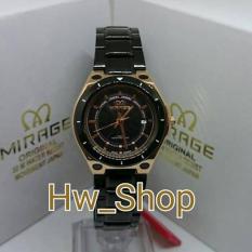 Jam Tangan Wanita Mirage 7569 Black Rosegold Original