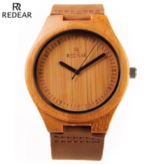 Gerakan Jepang Wrist Watch Kulit Asli Bambu Kayu Jam Tangan untuk Pria Gelang Kreatif-Intl