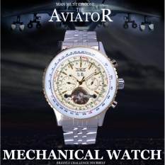 Jaragar Tourbillon Relogio Automatico Jam Tangan Maskulin Pria Penuh Jam Tangan Logam Mens Watch-Intl