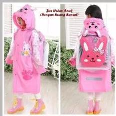 JAS HUJAN ANAK LUCU ( TIDAK TERMASUK SEPATU ) - PINK - XXL : untuk tinggi badan anak antara 140 - 150 cm