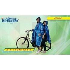 Jas Hujan Ponco Lengan 2 Kepala Elmondo 708 Poncho - Hijau/Biru