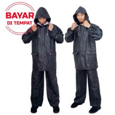 Jas Hujan Stelan Baju dan Celana Mantel Hujan Jaket Waterproof Original Hitam