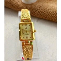 JCF Jam Tangan Emas Analog Fashion Wanita Cantik Mewah - 575 Gold