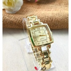 JCF Jam Tangan Emas Analog Fashion Wanita Cantik Mewah - 582 Kotak Gold