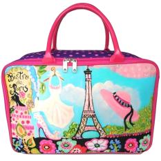 JCF- Premium Tas Anak dan Wanita Dewasa Fashion Travel Bag Kanvas Kotak - Bistro De Paris Topi