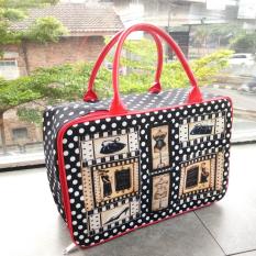 JCF- Tas Anak dan Wanita Dewasa Fashion Travel Bag Kanvas Kotak Premium Butik