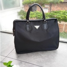 JCF Tas Travel Bag Import Nylon Tebal Bagus Korean Style Fashion Wanita Pria Tas Pakaian Multi Fungsi - Prado Black