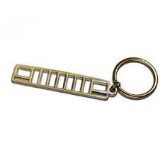 Jeep Cherokee XJ Grill Gantungan Kunci Logam Disikat Finishkeychaingrille-Intl