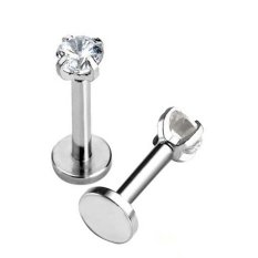 Jetting Buy 16g CZ Putaran Tragus Permata Cincin Tulang Rawan Telinga Bibir Tip Tindik Anting-anting Tindikan Tubuh Irisan 3