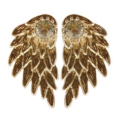 Jetting Buy 1 Pair Gothic Wanita Cool Perhiasan Angel Wings Berlian Imitasi Paduan Jatuhkan Anting Tindik Emas