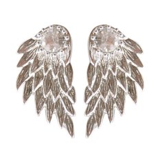 Jetting Buy 1 Pair Gothic Wanita Cool Perhiasan Angel Wings Berlian Imitasi Paduan Jatuhkan Anting Tindik Perak