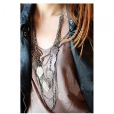 Jetting Buy Perempuan Baju Panjang Rantai Bohemia Daun Multilayer Perak