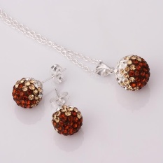 Perhiasan Belanja Online Rhinestone Women Pesta Klasik Kalung Earrings SILVER DISEPUH Kalung/Anting Antik Tembaga Berlapis Bulat-Internasional