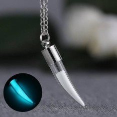 Perhiasan Glow In The Dark Necklace Glass Botol Kalung Pendant Putih-Intl