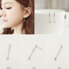 Sederhana Bening Anting Anting-anting Model Panjang Anting Anting Jepit Tanpa Tindik Tidak Ada Lubang Telinga Rumbai Anting-anting Korea Modis Asesoris Wanita OL