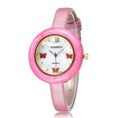 jiaukon EBAY hot in Saint fashion small butterfly Diamond Dial Watch Strap decoration ladies watch one generation (Pink)