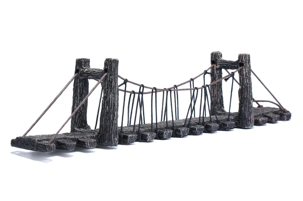 JinQS Akuarium Ornamen Dekorasi Buatan Vintage Style Bridge Dekorasi Lansekap untuk Tangki Ikan, L-Intl