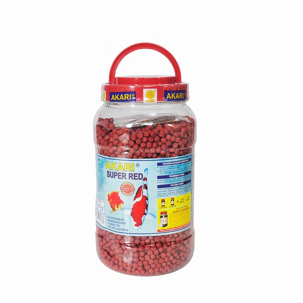 Jirifarm Pakan Koi & Koki Pelet Apung Akari Super-Red 5 mm 1,25Kg toples