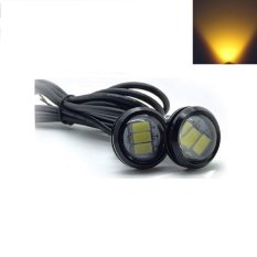 JMS - 1 Pair / (2 Pcs) Lampu LED Mobil / Motor / Eagle Eye DRL Black Housing 3 SMD 10W 23MM - Yellow