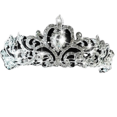 Jo. Dalam Rambut Kekuatan Tinggi Hot Kristal Partai Pernikahan Mahkota Tiara Jilbab Bando (Aneka Warna)
