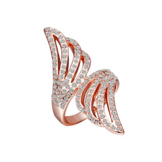 Jo. Di R328 Grosir Tinggi Kualitas Nickle Gratis Antiallergic Baru Fashion Perhiasan 18 K Emas Plated Cincin untuk Wanita (Rose Emas) -Intl