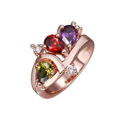 Jo. Di R431 Grosir Tinggi Kualitas Nickle Gratis AntiallergicNew Fashion Jewelry 18 K Emas PlatedRing untuk Wanita (Multicolor) -Intl