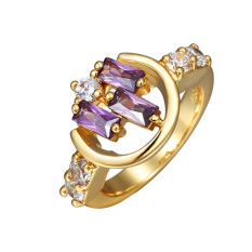 Jo. Di R434 Grosir Tinggi Kualitas Nickle Gratis Antiallergic Baru Fashion Perhiasan 18 K Emas Plated Cincin untuk Wanita (Emas) -Intl