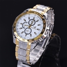Jo. Di Stainless Steel Olahraga Sejalan Jam Kuarsa Pria Jam Tangan (Emas)