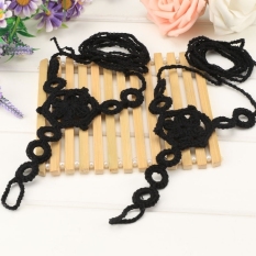 Jo. In Perempuan Tangan Rajutan Pantai Sandal Barefoot Seksi Alas Kaki Pernikahan Toe Ring Gelang (Hitam)