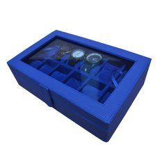 Jogja Craft Benheur Blue Watch Box / Tempat Jam / Kotak Jam Tangan Isi 12