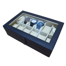 Jogja Craft Black Cream Watch Box / Tempat Jam / Kotak Jam Tangan Isi 12