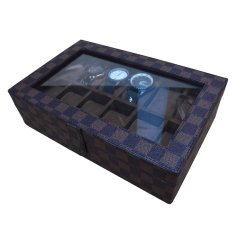 Jogja Craft Damier Watch Box / Tempat Jam / Kotak Jam Tangan Isi 12
