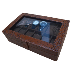 Jogja Craft Elegan Brown Croco Watch Box / Tempat Jam / Kotak Jam Tangan Isi 12