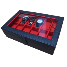 Jogja Craft Watch Box / Tempat Jam / Kotak Jam Tangan Isi 12 - Hitam-Merah