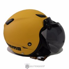 JPN Helm Momo Retro Klasik Kaca Bogo Original Yellow Doff - Kuning