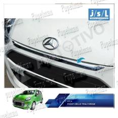 Aksesoris Ayla List Grill Depan Atas Front Grille Upper Trim Garnish List Grill Bemper Bumper Mesin Gril Depan Lis Lampu Utama Depan Head Lamp Kap Mesin Garnis Chrome Krom Silver HOOD MOULDING HOODMOULDING Toyota Agya Asesoris Mobil Acesoris Mobil Ayla