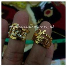 Jual Cincin Nama Gold Lapis Emas 24 Karat Bisa cetak sesuai nama sendiri