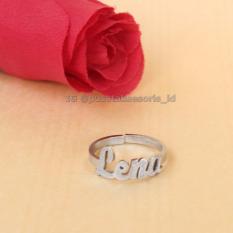 Jual Cincin Nama Silver Titanium Bisa cetak sesuai nama sendiri