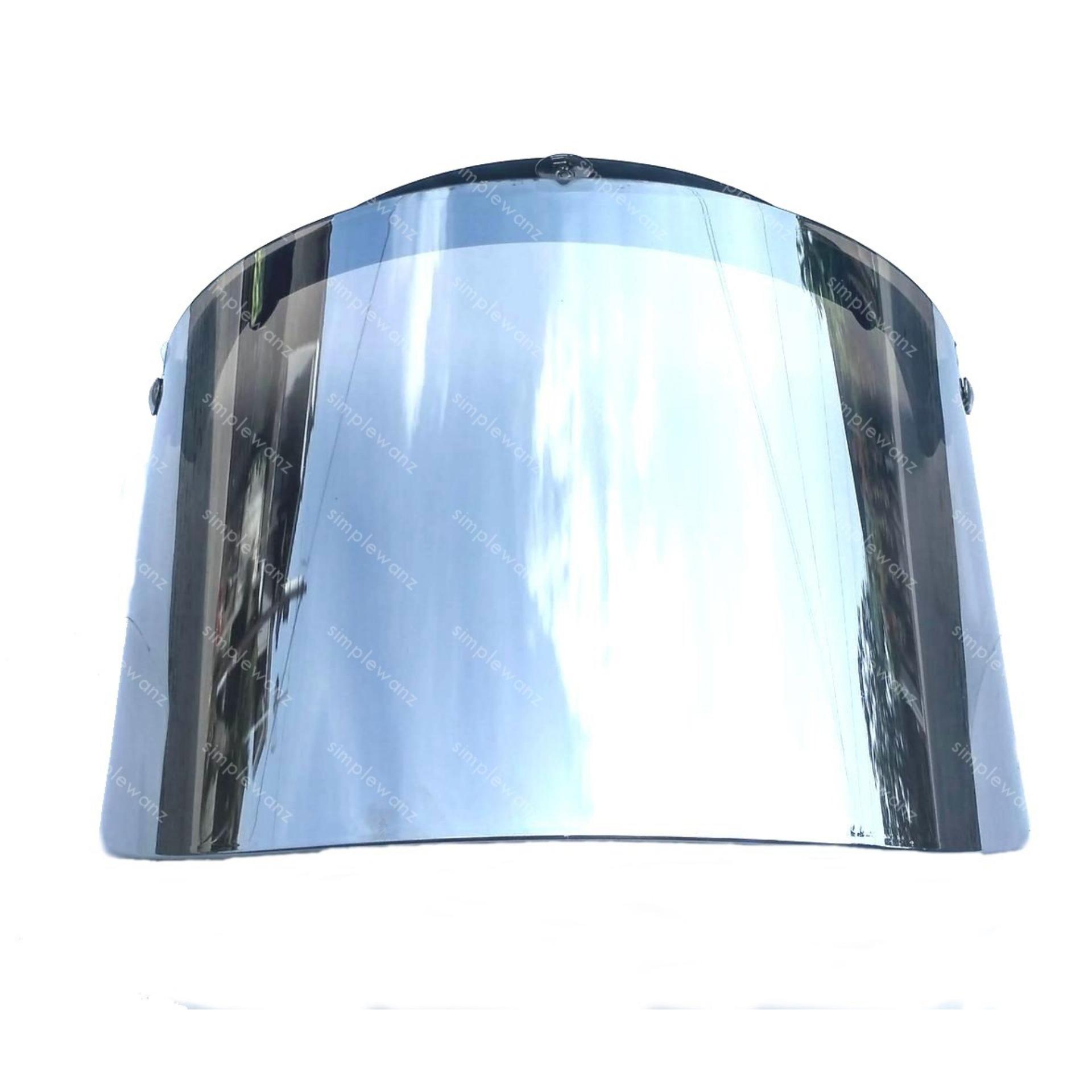 Kaca Helm Retro Bogo Flat Datar Silver Lens