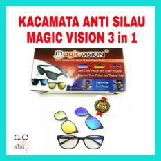 KACA MATA 3 FRAME LENSA/ ASK VISION KACAMATA ANTI SILAU DAN BERGAYA 3 IN 1 MAGNETIC