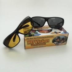HD Vision Sunglasses 1 Box Isi 2 Kacamata Berkendara Anti Silau Siang & Malam
