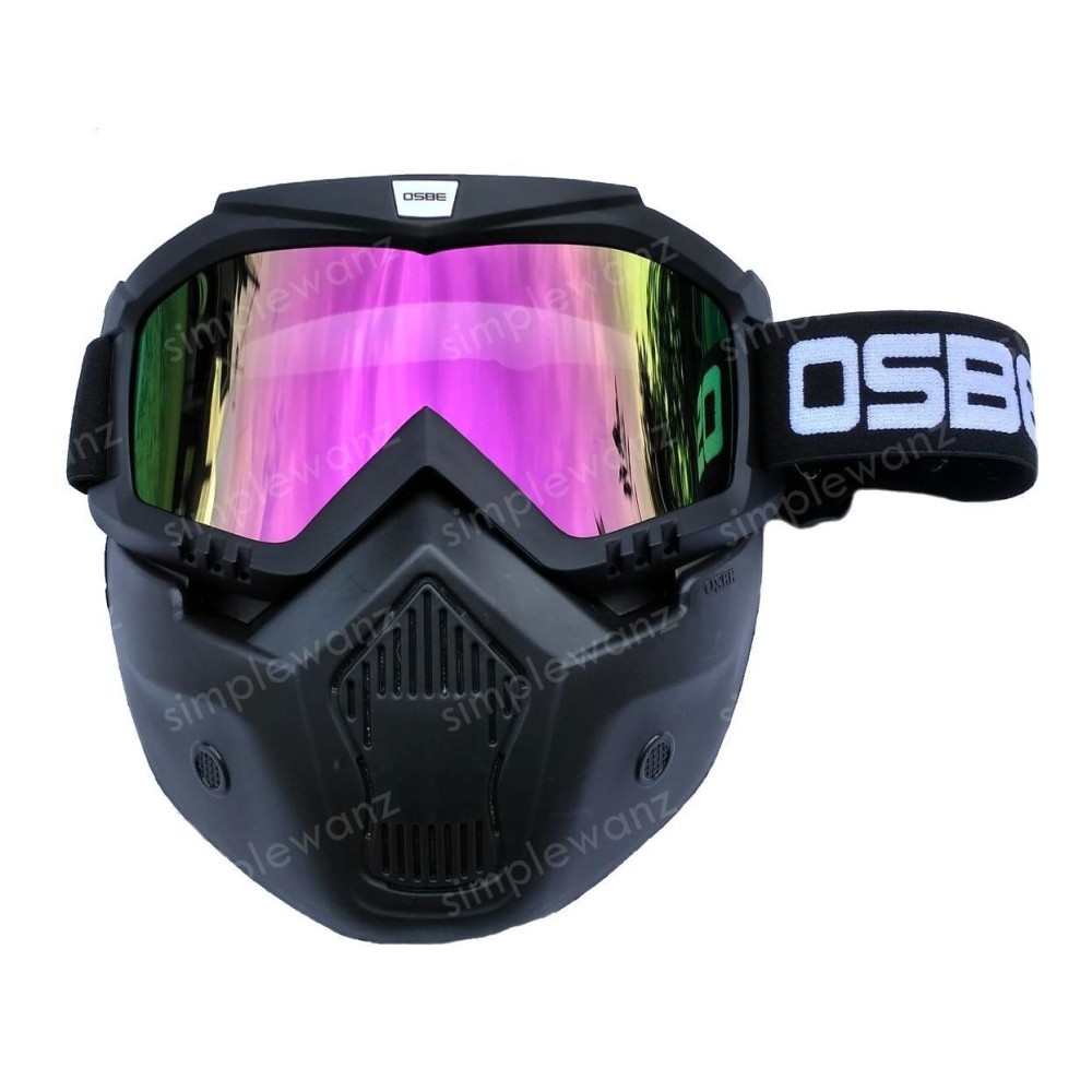 Kacamata Goggle Motocross Trail Shark OSBE Alien Mask Modular Rainbow  Google Masker Topeng Pelangi